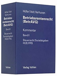 Abbildung von: Betriebsrentenrecht (BetrAVG) Bd. 2 Steuerrecht/Sozialabgaben, HGB/IFRS Ordner Bd. II - Vahlen