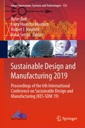 Cover: Sustainable Design and Manufacturing 2019 - Springer