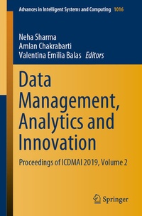 Enlarge image Cover: Data Management, Analytics and Innovation - Springer
