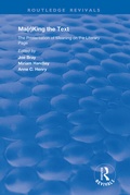 Cover: Ma(r)king the Text - Routledge