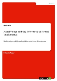 Abbildung von: Moral Values and the Relevance of Swami Vivekananda - GRIN Verlag