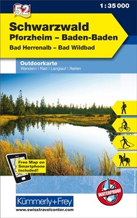 Abbildung von: Kümmerly+Frey Outdoorkarte Deutschland 52 Schwarzwald, Pforzheim, Baden-Baden 1:35.000 - Hallwag Kümmerly+Frey