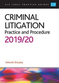 Cover: Criminal Litigation: 2019/2020 - College of Law Publishing