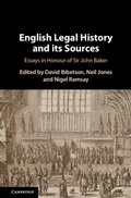 Cover: English Legal History and its Sources - Cambridge University Press
