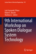 Cover: 9th International Workshop on Spoken Dialogue System Technology - Springer