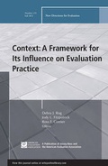 Cover: Context: A Framework for Its Influence on Evaluation Practice - Wiley