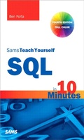 Cover: SQL in 10 Minutes, Sams Teach Yourself - Addison Wesley