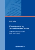 Cover: Wissensklauseln im Unternehmenskaufvertrag - Kovac, Dr. Verlag