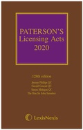 Cover: Paterson's Licensing Acts 2020 - Butterworths Law