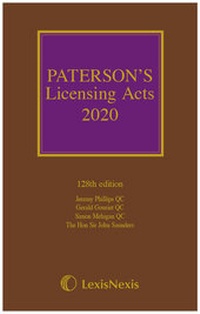 Enlarge image Cover: Paterson's Licensing Acts 2020 - Butterworths Law