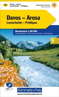 Abbildung von: Kümmerly+Frey Wanderkarte 13 Davos, Arosa 1:60.000 - Hallwag Kümmerly+Frey