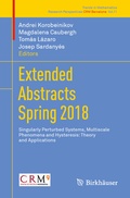 Cover: Extended Abstracts Spring 2018 - Birkh&auml;user