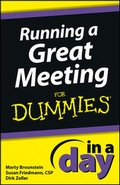 Cover: Running a Great Meeting In a Day For Dummies - Wiley
