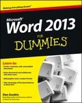 Cover: Word 2013 For Dummies - Wiley