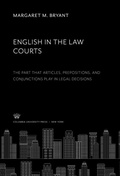 Cover: English in the Law Courts - Columbia University Press