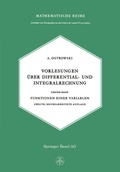 Cover: Vorlesungen &uuml;ber Differential- und Integralrechnung - Birkh&auml;user