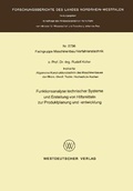 Cover: Funktionsanalyse technischer Systeme und Erstellung von Hilfsmitteln zur Produktplanung und -entwicklung - Vs Verlag Fur Sozialwissenschaften
