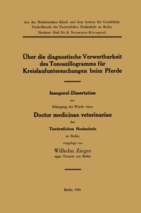 Abbildung von: Über die diagnostische Verwertbarkeit des Tonoszillogramms für Kreislaufuntersuchungen beim Pferde - Springer