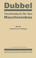 Cover: Taschenbuch f&uuml;r den Maschinenbau - Springer