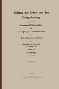 Cover: Beitrag zur Lehre von der Blutgerinnung - Springer