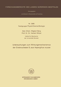 Abbildung von: Untersuchungen zum Wirkungsmechanismus der Endonuclease S1 aus Aspergillus oryzae - VS Verlag für Sozialwissenschaften