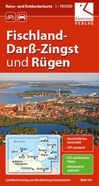 Abbildung von: Reise- und Entdeckerkarte Fischland-Darß-Zingst und Rügen - Klemmer-Verlag