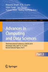 Enlarge image Cover: Advances in Computing and Data Sciences - Springer