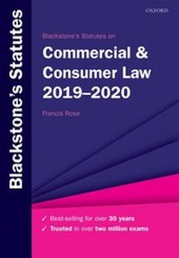 Abbildung von: Blackstone's Statutes on Commercial & Consumer Law 2019-2020 - Oxford University Press