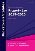 Cover: Blackstone's Statutes on Property Law 2019-2020 - Oxford University Press