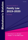Cover: Blackstone's Statutes on Family Law 2019-2020 - Oxford University Press