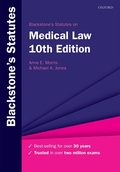 Cover: Blackstone's Statutes on Medical Law - Oxford University Press