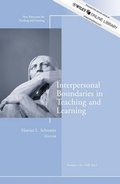 Cover: Interpersonal Boundaries in Teaching and Learning - Jossey-Bass