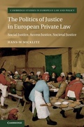 Cover: Politics of Justice in European Private Law - Cambridge University Press