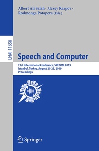 Enlarge image Cover: Speech and Computer - Springer