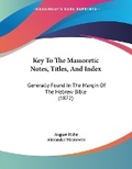 Cover: Key To The Massoretic Notes, Titles, And Index - Kessinger Publishing