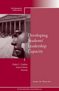 Cover: Developing Students' Leadership Capacity - Jossey-Bass