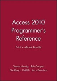 Enlarge image Cover: Access 2010 Programmer's Reference Print + eBook Bundle - Wrox Press