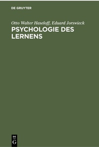 Abbildung von: Psychologie des Lernens - De Gruyter