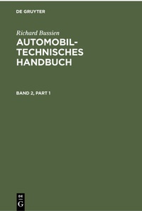 Abbildung von: Automobiltechnisches Handbuch. Band 2 - De Gruyter