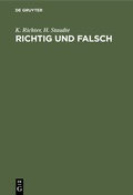 Cover: Richtig und falsch - De Gruyter