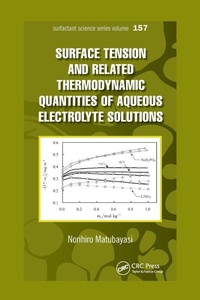 Abbildung von: Surface Tension and Related Thermodynamic Quantities of Aqueous Electrolyte Solutions - CRC Press