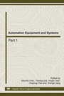 Cover: Automation Equipment and Systems - Trans Tech Publications Ltd
