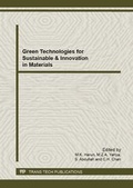 Cover: Green Technologies for Sustainable & Innovation in Materials - Trans Tech Publications Ltd