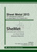 Cover: Sheet Metal 2013 - Trans Tech Publications Ltd