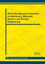 Cover: 2013 International Conference on Machinery, Materials Science and Energy Engineering - Trans Tech Publications Ltd