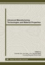 Cover: Advanced Manufacturing Technologies and Material Properties - Trans Tech Publications Ltd