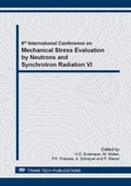 Cover: Mechanical Stress Evaluation by Neutrons and Synchrotron Radiation VI - Trans Tech Publications Ltd