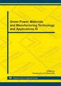 Cover: Green Power, Materials and Manufacturing Technology and Applications III - Trans Tech Publications Ltd