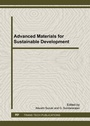 Cover: Advanced Materials for Sustainable Development - Trans Tech Publications Ltd