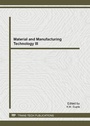 Cover: Material and Manufacturing Technology III - Trans Tech Publications Ltd